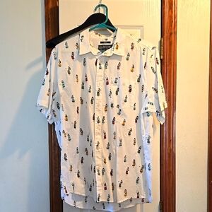 Men's White Printed Shirt